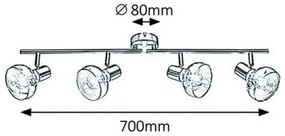 Rabalux 5550 - Lampă spot HOLLY 4xE14/40W/230V auriu
