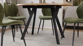 Mazzoni Masă ovală extensibilă ALMO Stejar Artisan / picioare negre