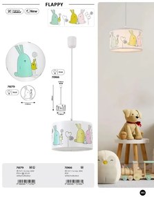 Aplica camera copii motiv iepurasi colorati Flappy