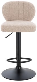 HR193W Scaun Latte Boucle cu Bază Neagră