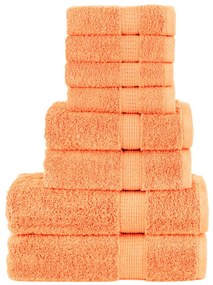 vidaXL Set de prosoape premium SOLUND, 8 piese, portocaliu, 600 g/m²