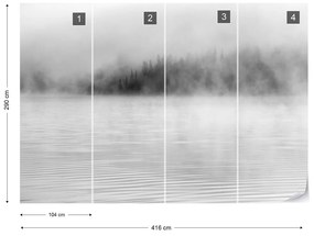 Fototapet- Ceață peste Lac – Alb-Negru