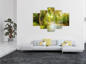Tablou - Salcie lângă lac, pictură în ulei (150x105 cm)