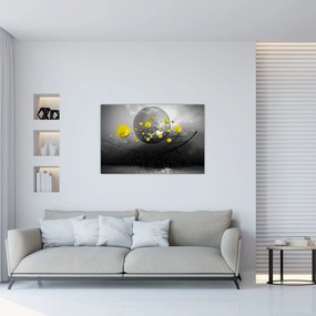 Tabloul - bile abstracte galbene (90x60 cm)