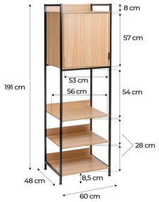 Șifonier în culoare naturală deschis 60x190x48 cm Armarios – Casa Selección