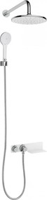 Set de dus incastrat, cu palarie, para de dus si baterie cu termostat, crom, Deante Lobelia