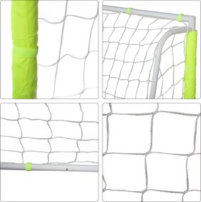 HOMCOM Poartă de Fotbal pentru Adulți și Copii, din PE, Metal și Oxford, Rezistentă la Intemperii, 186x62x123cm, Alb/Galben | Aosom Romania