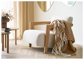 Pătură maro deschis din amestesc de lână 130x170 cm Carmel – House Nordic