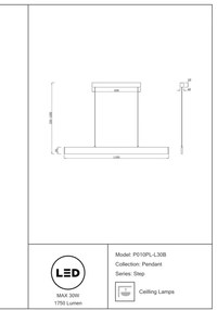 Lustra LED slim cu iluminat up/down Step 30W neagra