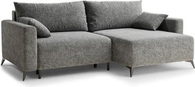 Colțar gri extensibil/cu spațiu de depozitare cu tapițerie din chenille (cu colț pe partea dreaptă/cu șezlong) Leon – Maison de Rêve