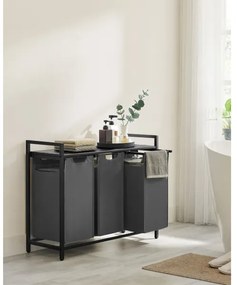 Coș de rufe REX negru/gri