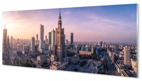 Tablouri acrilice panorama Varșovia Sunrise zgârie-nori