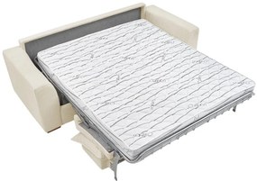 Canapea crem extensibilă cu tapițerie din catifea reiată 225 cm Augustin – Bobochic Paris