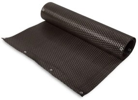 Paravan de balcon din Polyrattan 0,9x3m 1300g/m2 maro închis