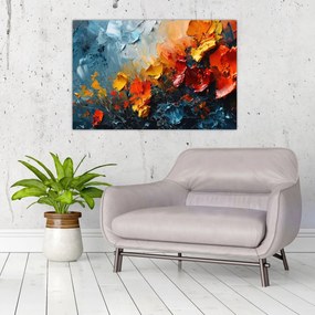 Tablou - Pictură abstractă de flori III. (90x60 cm)