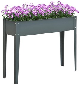 Outsunny Jardiniera Metalica Inaltata cu 3 Orificii de Scurgere, 100x30x80cm | Aosom Romania