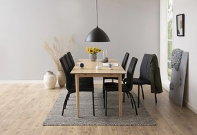 Mazzoni BARON piele ecologică neagră P-01/picioare negre - SCAUN MODERN PENTRU LIVING/SUFRAGERIE/BUCĂTĂRIE/BIROU