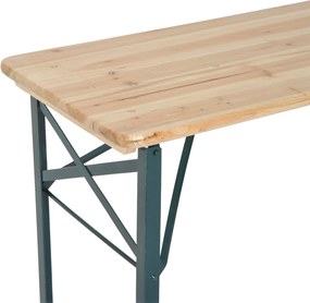 Outsunny Set Berarie de Extern Masa si 2 Banci cu Spatar Pliabil in Lemn de Brad