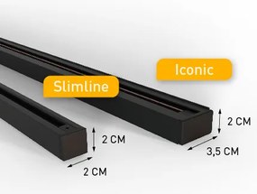 Sistem modern de iluminat pe șine cu 10 spoturi bronz închis monofazat - Slimline Uzzy
