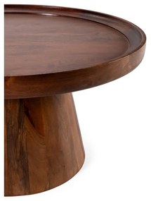 Măsuță de cafea maro închis rotundă din lemn de mango ø 80 cm Rose – MOME