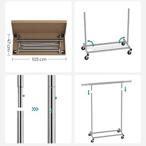Suport de haine pe roți