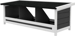 PawHut Cuibar pentru găini cu 3 compartimente, cu bază înălțată și acoperiș, din lemn și bitum, 95x37x34 cm, gri | Aosom Romania