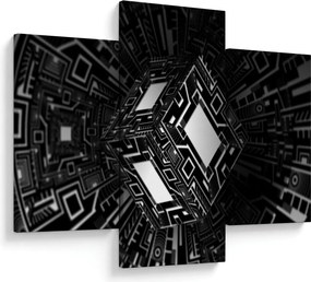 Tablou cu un cub abstract (90x60 cm)