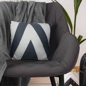 Fotoliu de design, material textil gri, FEDRIS