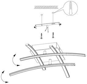 Eglo 96305 - Lustră aplicată LED NEVADO 4xLED/5W/230V