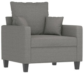 348816 vidaXL Fotoliu canapea, gri închis, 60 cm, material textil