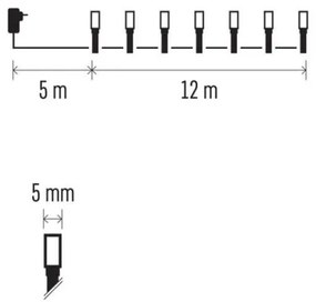Instalație LED de Crăciun de exterior 120xLED/17m IP44 alb cald