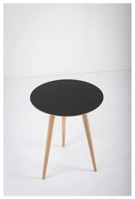Măsuță auxiliară din lemn de stejar cu blat negru Gazzda Arp, Ø 45 cm