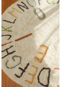 Covor de joacă pentru copii crem din bumbac ø120 cm ABC Color and Letters – Lorena Canals