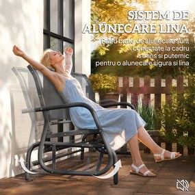 Outsunny Bancă Balansoar de Exterior pentru 3 Persoane, din Metal și Tesătură Rezistentă, 151x75x85cm, Culoare Gri | Aosom Romania