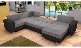 Colțar extensibil tapițat universal în formă de U YORK, gri/bej/maro