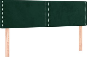 vidaXL Tăblii de pat, verde închis, 144x5x78/88 cm, catifea