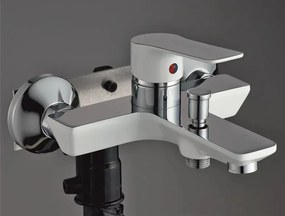Baterie cada-dus Inter Ceramic Hana monocomanda crom lucios-alb mat