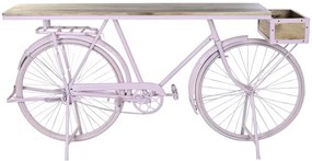 Consola, roz, din lemn de mango si metal, Velocia