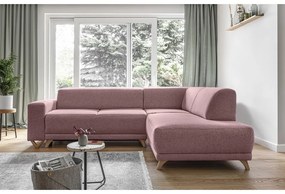 Colțar roz extensibil/cu spațiu de depozitare (cu colț pe partea dreaptă/în formă de ”L”) Classy Sophie – Miuform