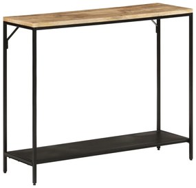 vidaXL Masă consolă, 90x30x75 cm, lemn de mango nefinisat și fier