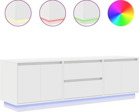 vidaXL Dulap TV cu lumini LED alb 160,5x41x50 cm