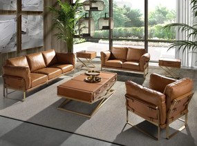 Fotoliu LUX design italian Cowhide camel