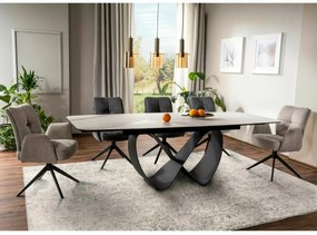 Masa extensibila Infinity Ceramic Nature Cloud alb/negru L160-240xl95 cm