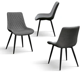 SET 4 Scaune Point tesatura, structura metalica - GRI - STANDARD
