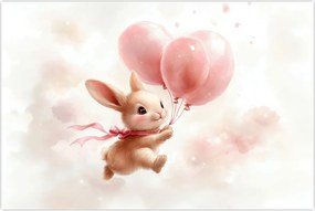 Tablou - Iepuraș cu Baloane (90x60 cm)