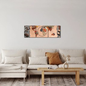 Tablou - Rădăcinile lumii (cu ceas) (90x30 cm)