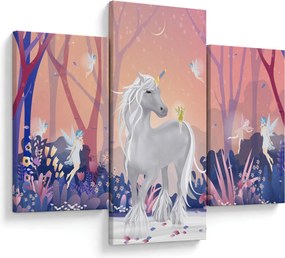 Tablou - Unicorn în pădurea fermecată (90x60 cm)