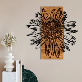 Accesoriu Decorativ de Perete Daisy, Metal / Lemn