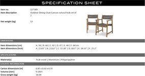 Set de 2 scaune pentru exterior, design LUX, Cancun