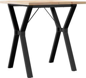 vidaXL Masă bucătărie, cadru Y, 70x70x75,5 cm lemn masiv pin și Oţel